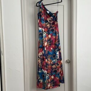 Nicole Miller one shoulder maxi dress size 8
